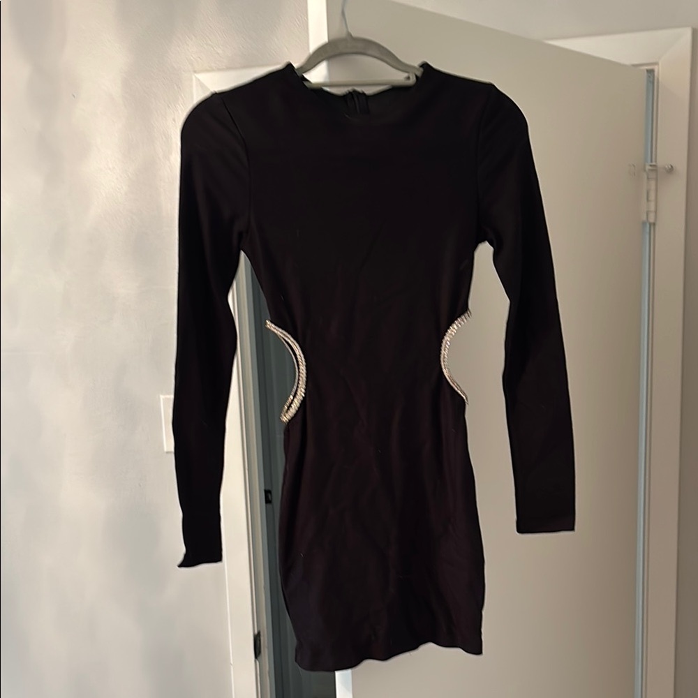 SHEIN Black Mini Dress with Silver Accents